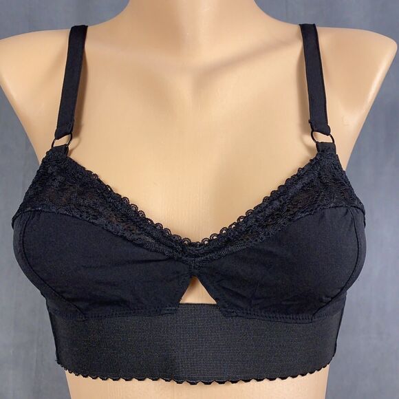 Out from Under Urban Outfitters Size Small Black Unlined Pin Up Bra Wire Free - Picture 1 of 8